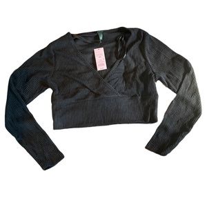 Faux Wrap Crop Top NWT